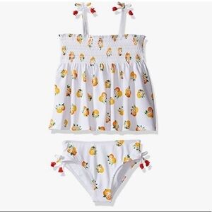 Kate spade 5 orange print smocked  swim suit